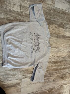 Gildan Light Gray Crewneck Sweatshirt with Center Graphic